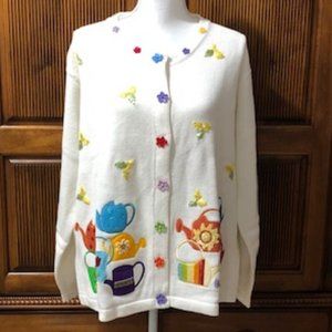 Storybook Knits "Watering Cans" Cardigan Sweater